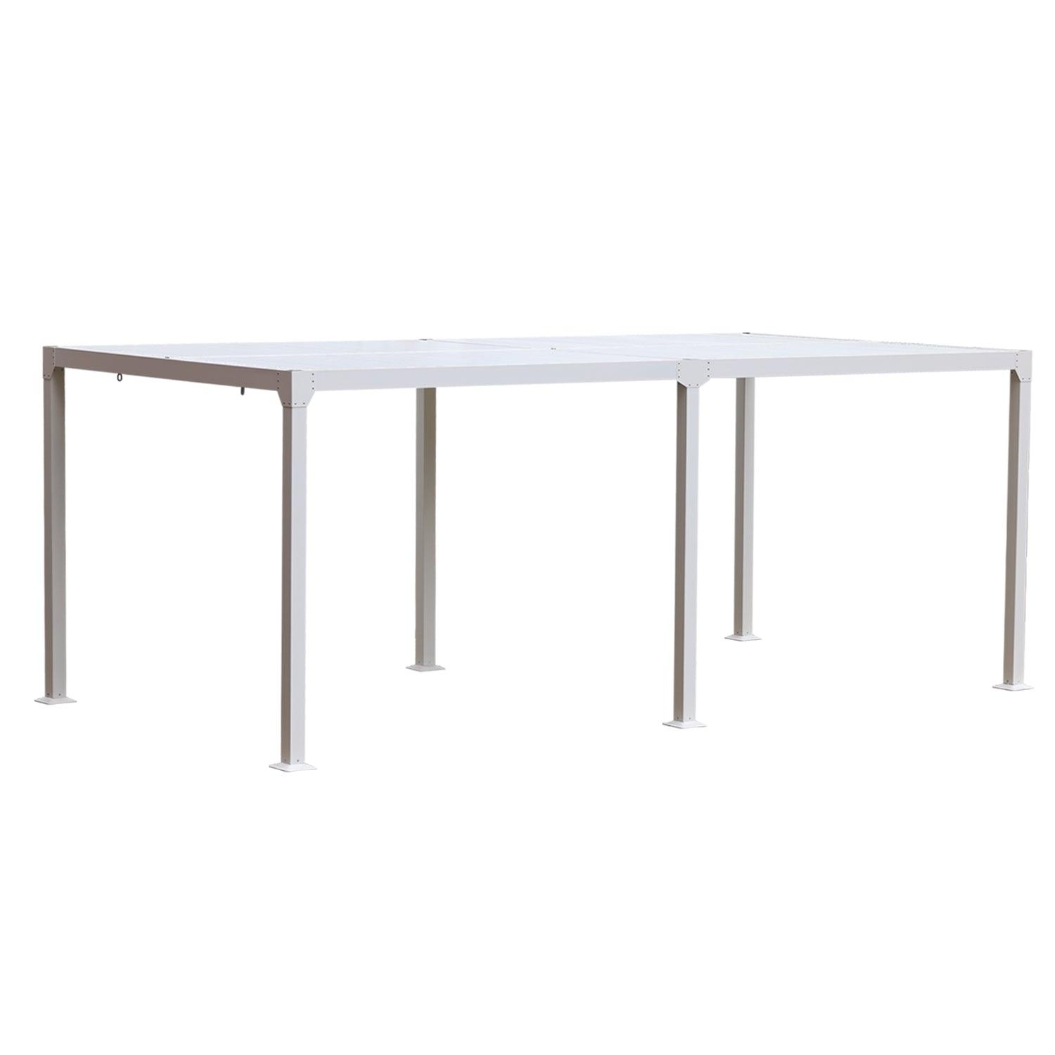 19 x 10 ft. Outdoor Aluminum Louvered Pergola Sun Shade Shelter with Adjustable Panels- White - Aoodor